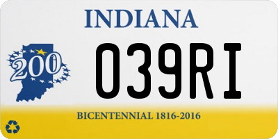 IN license plate 039RI