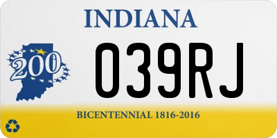 IN license plate 039RJ