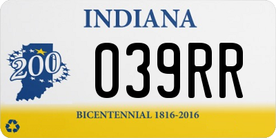 IN license plate 039RR