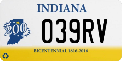 IN license plate 039RV