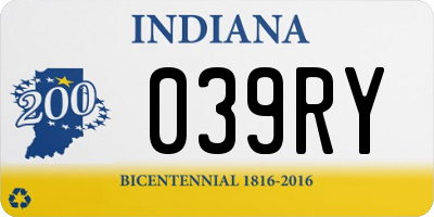 IN license plate 039RY