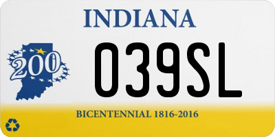 IN license plate 039SL