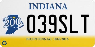 IN license plate 039SLT
