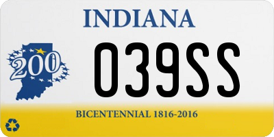 IN license plate 039SS