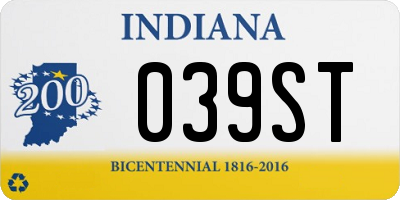 IN license plate 039ST