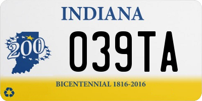 IN license plate 039TA