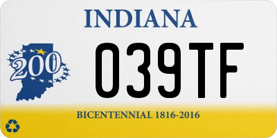 IN license plate 039TF