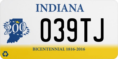 IN license plate 039TJ