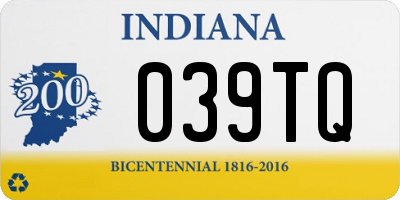 IN license plate 039TQ