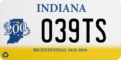 IN license plate 039TS