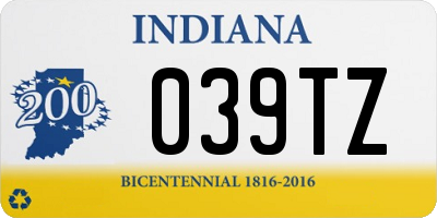 IN license plate 039TZ