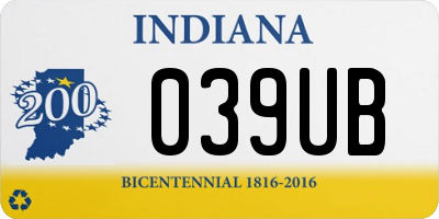 IN license plate 039UB