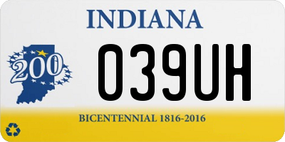 IN license plate 039UH