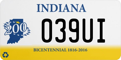 IN license plate 039UI