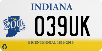 IN license plate 039UK