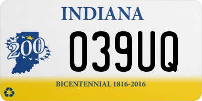 IN license plate 039UQ