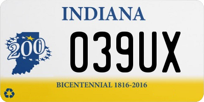 IN license plate 039UX