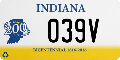 IN license plate 039V