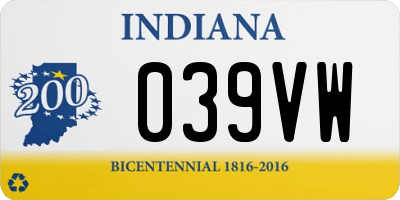 IN license plate 039VW