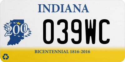 IN license plate 039WC