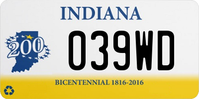 IN license plate 039WD