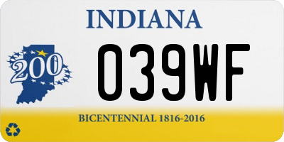 IN license plate 039WF