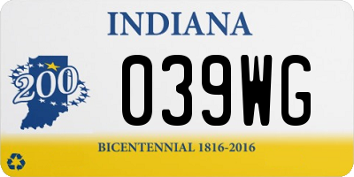 IN license plate 039WG