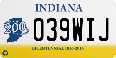 IN license plate 039WIJ