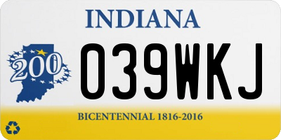 IN license plate 039WKJ