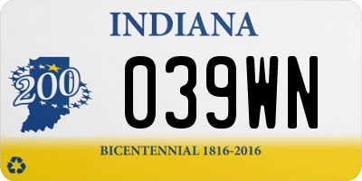 IN license plate 039WN