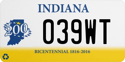 IN license plate 039WT