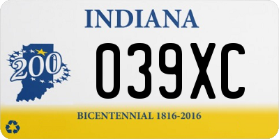 IN license plate 039XC