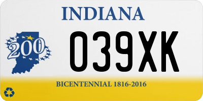 IN license plate 039XK