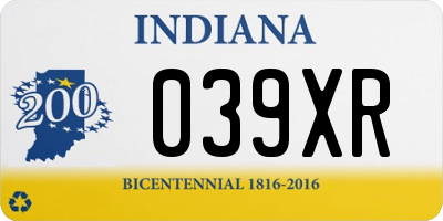 IN license plate 039XR