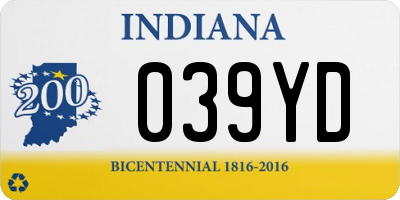 IN license plate 039YD