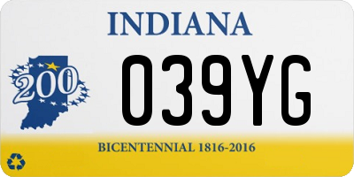 IN license plate 039YG