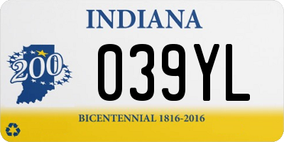 IN license plate 039YL