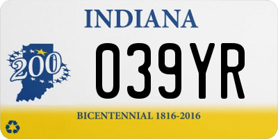 IN license plate 039YR