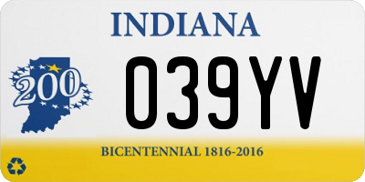 IN license plate 039YV