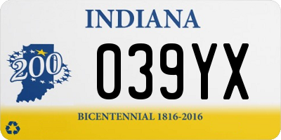 IN license plate 039YX