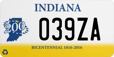 IN license plate 039ZA