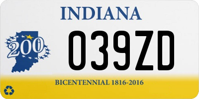 IN license plate 039ZD