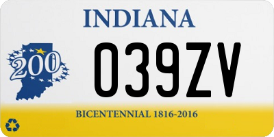 IN license plate 039ZV