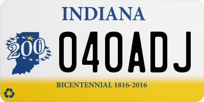 IN license plate 040ADJ