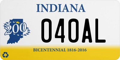 IN license plate 040AL