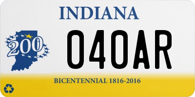 IN license plate 040AR