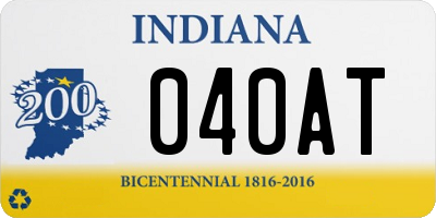 IN license plate 040AT