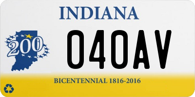 IN license plate 040AV