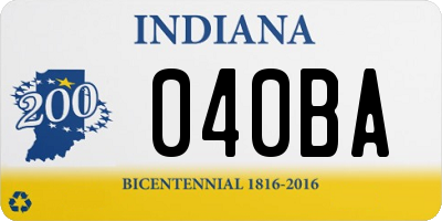 IN license plate 040BA
