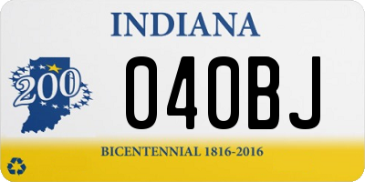 IN license plate 040BJ